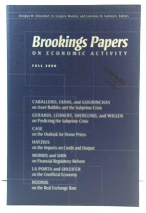 Bild des Verkufers fr Brookings Papers on Economic Activity: Fall 2008 zum Verkauf von PsychoBabel & Skoob Books