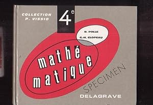 MATHEMATIQUE CLASSE DE QUATRIEME , año 1971 ( MATEMATICAS, EDICION EN FRANCES )