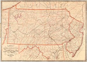 Seller image for RAILROAD, CANAL & COUNTY MAP OF PENNSYLVANIA, NEW JERSEY & ADJOINING STATES for sale by William Reese Company - Americana