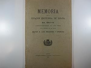 Imagen del vendedor de MEMORIA DE LA ESTACIN ENOTCNICA DE ESPAA EN CETTE CORRESPONDIENTE AL AO 1906 a la venta por Costa LLibreter