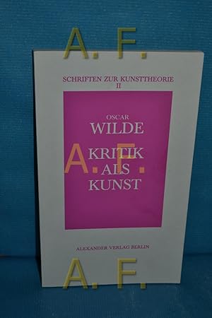 Seller image for Kritik als Kunst (Schriften zur Kunsttheorie 2) for sale by Antiquarische Fundgrube e.U.