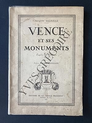 Imagen del vendedor de VENCE ET SES MONUMENTS d'aprs les Archives a la venta por Yves Grgoire