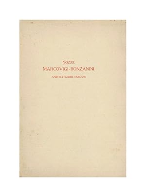 Nozze Marcovigi - Bonzanini XXIII Settembre MCMXXII [«NellAnno Mille. Dramma»]