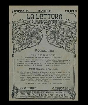 Emigranti, in «La Lettura» (anno V, numero 4)