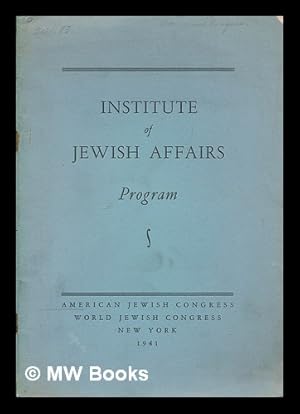 Seller image for Institute of Jewish Affairs : program for sale by MW Books