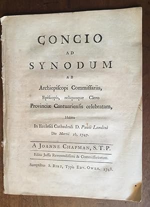 Concio ad Synodum ab Archiepiscopi Commissariis, episcopis, reliquoque Clero