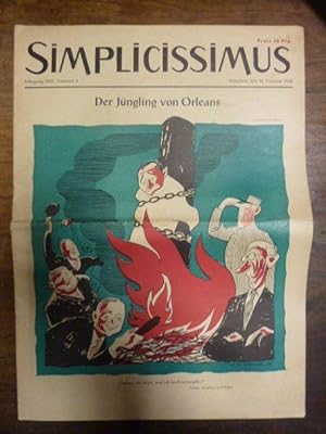Bild des Verkufers fr Simplicissimus Jahrgang 1955 - Nummer 8 - Mnchen, den 19. Februar 1955: Der Jngling von Orleans, zum Verkauf von Antiquariat Orban & Streu GbR