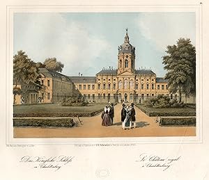 Bild des Verkufers fr Schloansicht, "Das Knigliche Schlo in Charlottenburg. - Le Chateau royal  Charlottenburg". zum Verkauf von Antiquariat Clemens Paulusch GmbH