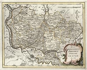 Kupferstich- Karte, b. Reilly, "Des Herzogthums Bremen Südliche Aemter.".