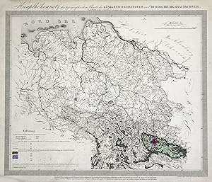 Bild des Verkufers fr Kupferstich- Karte, n. A. Papen von H. Wild, "Haupthhennetz der topographischen Charte des Knigreichs Hannover und Herzogthums Braunschweig.". zum Verkauf von Antiquariat Clemens Paulusch GmbH