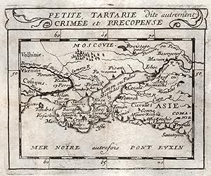 Kupferstich- Karte, bei Pierre Duval, "Petite Tartarie dite autrement Crimée et Precopense".