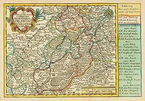 Kupferstich- Karte, b. J.C. Schreiber, "Die Altenburgischen Aemter Camburg. Eisenberg u. Orlamünd...