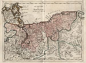 Kupferstich- Karte, v. Le Rouge b. Crepy, "Le Duché de Pomeranie . 1757".