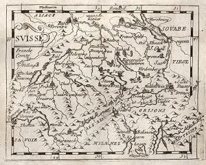 Kupferstich- Karte, bei Pierre Duval / Hoffmann, "Svisse".