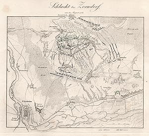 Bild des Verkufers fr Darstellung der "Schlacht bei Zorndorf, am 25. August 1758". zum Verkauf von Antiquariat Clemens Paulusch GmbH