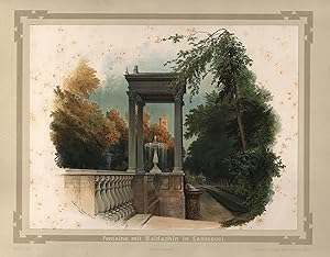 Imagen del vendedor de Park Sanssouci, "Fontaine mit Baldachin in Sanssouci". a la venta por Antiquariat Clemens Paulusch GmbH