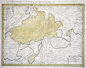 Kupferstich- Karte, n. Heinrich Peyer b. Homann Erben, "Territorum Reipublicae liberae Helveticae...