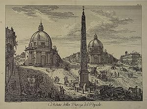 Veduta della Piazza del Popolo. Kupferstich von Johann Christian Jacob Friedrich nach Giovanni Ba...