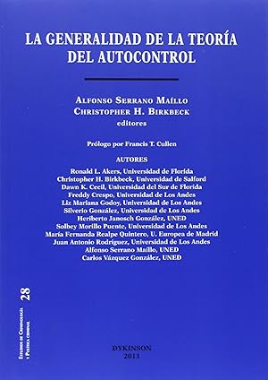 Seller image for La generalidad de la teora del autocontrol for sale by Imosver