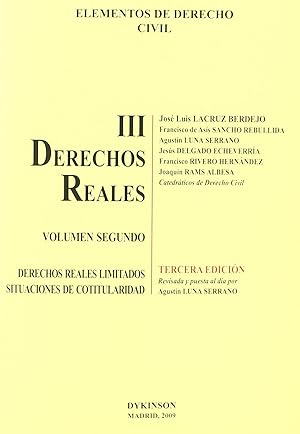 Seller image for Elementos de Derecho Civil III. Volumen 2. Derechos reales limitados. Situaciones de cotitularidad for sale by Imosver