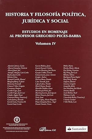 Image du vendeur pour Estudios en Homenaje al Profesor Gregorio Peces-Barba (Vol. IV) mis en vente par Imosver
