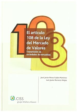 Image du vendeur pour El Articulo 108 de la Ley del Mercado de Valores mis en vente par Imosver