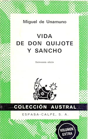 Seller image for VIDA DE DON QUIJOTE Y SANCHO, SEGUN MIGUEL DE CERVANTES SAAVEDRA, EXPLICADA Y COMENTADA POR MIGUEL DE UNAMUNO for sale by Libreria 7 Soles
