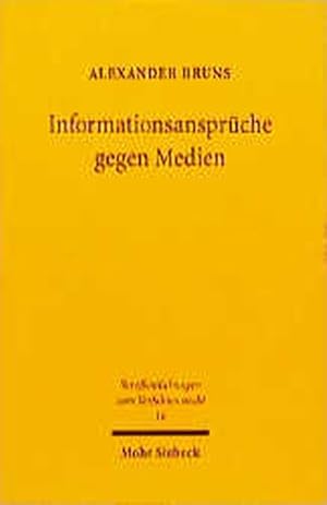 Seller image for Informationsansprche im Medienpersnlichkeitsrecht for sale by primatexxt Buchversand