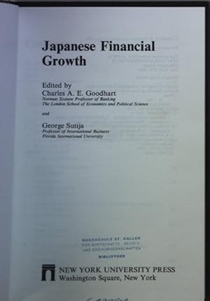 Bild des Verkufers fr Japanese Financial Growth. zum Verkauf von books4less (Versandantiquariat Petra Gros GmbH & Co. KG)