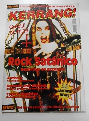 KERRANG Nº 75. REVISTA DE ROCK. cradle of filth, ROCK SATANICO, ANTHRAX, JUDAS PRIEST. TDKR18