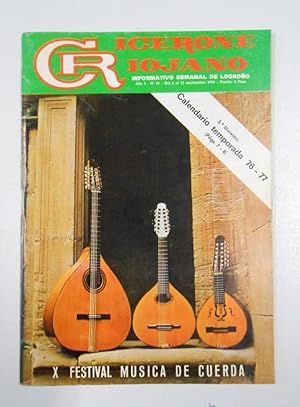 CICERONE RIOJANO Nº 43 AÑO I SEPTIEMBRE 1976. X FESTIVAL DE MUSICA DE CUERDA. LOGROÑO. TDKP11