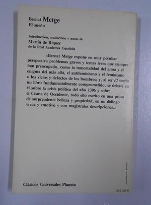 EL SUEÑO. - METGE, BERNAT. TDK207