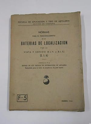 NORMAS PARA EL FUNCIONAMIENTO DE LAS BATERIAS DE LOCALIZACION POR LA VISTA Y SONIDO. TDK282