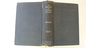 Image du vendeur pour The Institution Of Automobile Engineers: Proceedings Of The Session 1936-37. Volume Xxxi. mis en vente par Goldstone Rare Books