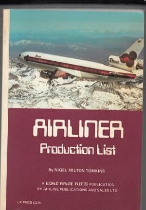 Imagen del vendedor de Airliner Production List (1978) a la venta por Scorpio Books, IOBA