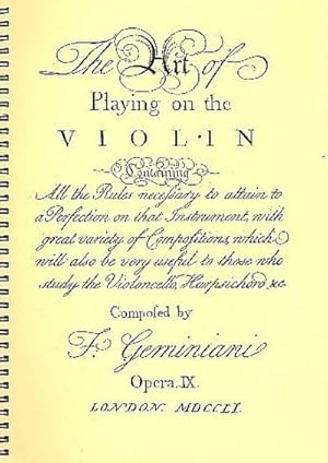 Bild des Verkufers fr The Art of Playing the Violin : Faksimile zum Verkauf von AHA-BUCH GmbH