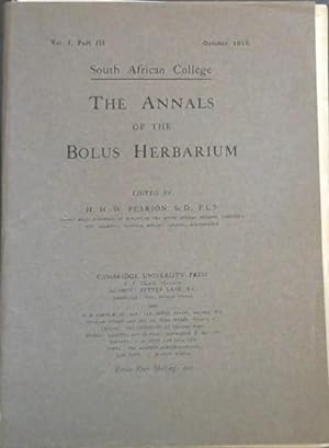 The Annals of the Bolus Herbarium - Vol I - Part III (October, 1915)