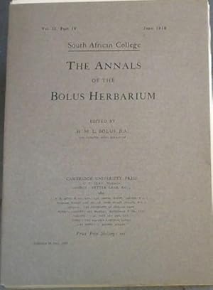 The Annals of the Bolus Herbarium - Vol II - Part IV (June, 1918)