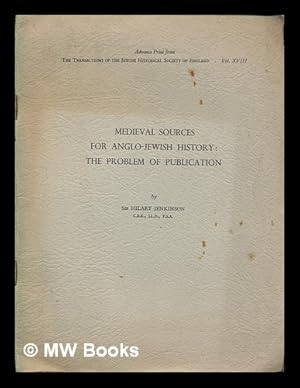 Immagine del venditore per Medieval sources for Anglo-Jewish history : the problem of publication venduto da MW Books Ltd.