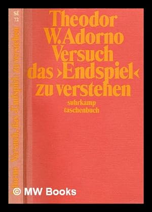 Imagen del vendedor de Versuch, das Endspiel zu verstehen / T. W. Adorno a la venta por MW Books Ltd.