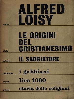 Bild des Verkufers fr Le origini del cristianesimo zum Verkauf von Librodifaccia