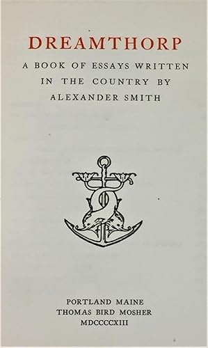 Dreamthorp, a Book of Essays Written in the Country