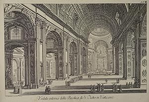 Veduta interna della Basilica di S. Pietro in Vaticano. Kupferstich von Johann Christian Jacob Fr...