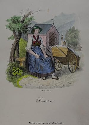 Seller image for Duxerin. Altkolorierte Lithographie v. C. A. Czichna, Innsbruck um 1845, 19 x 16 cm (Blattgr.) for sale by Antiquariat Johannes Mller