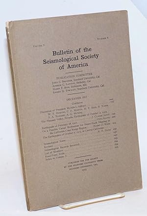 Bulletin of the Seismological Society of America, Vol. 5, No. 4, December 1915