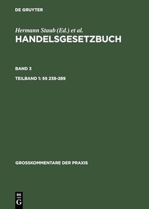 Bild des Verkufers fr Handelsgesetzbuch. Grosskommentar: Handelsgesetzbuch. Grosskommentar Band 3 Paragraph 238-342 A zum Verkauf von NEPO UG