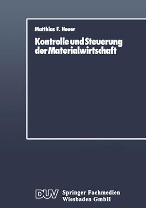 Bild des Verkufers fr Kontrolle und Steuerung der Materialwirtschaft zum Verkauf von NEPO UG