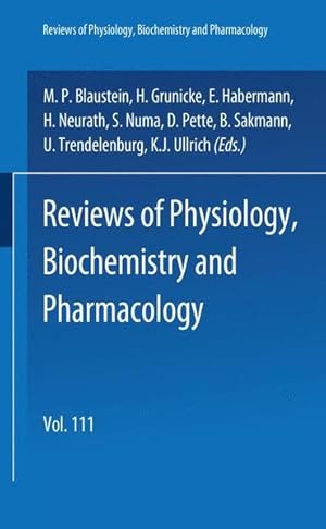 Bild des Verkufers fr Reviews of Physiology, Biochemistry and Pharmacology 111 zum Verkauf von NEPO UG