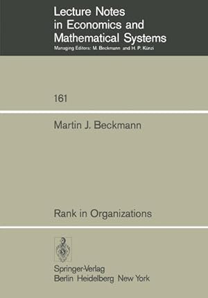 Immagine del venditore per Rank in Organizations (Lecture Notes in Economic and Mathematical Systems) venduto da NEPO UG