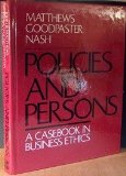Bild des Verkufers fr Policies and Persons: A Casebook in Business Ethics zum Verkauf von NEPO UG